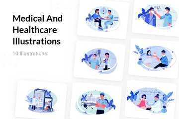 Medicina e saúde Pacote de Ilustrações