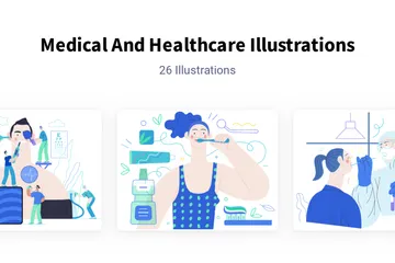 Medicina e saúde Pacote de Ilustrações