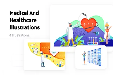 Medicina e saúde Pacote de Ilustrações