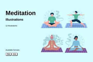 Meditación Paquete de Ilustraciones