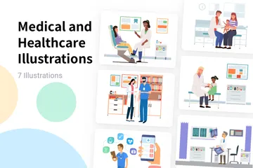 Medizin und Gesundheitswesen Illustrationspack