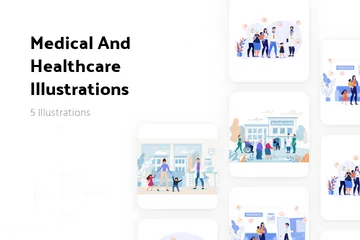 Medizin und Gesundheitswesen Illustration Pack