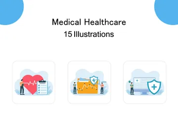 Medizinische Gesundheitsversorgung Illustrationspack