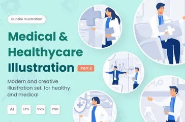 Medizinische und gesundheitliche Versorgung Illustration Pack