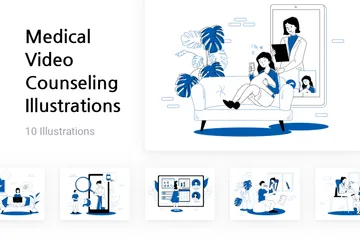 Medizinische Videoberatung Illustrationspack