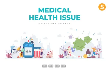 Medizinisches Gesundheitsproblem Illustrationspack