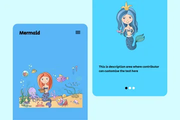 Meerjungfrau Illustrationspack