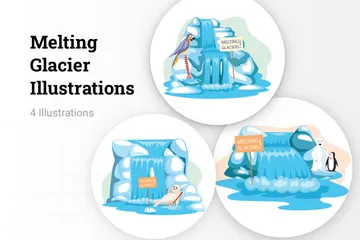 Melting Glacier Illustration Pack