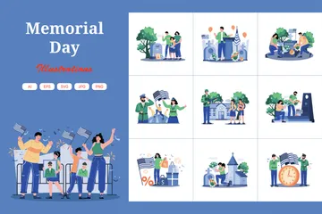 Memorial Day Illustration Pack