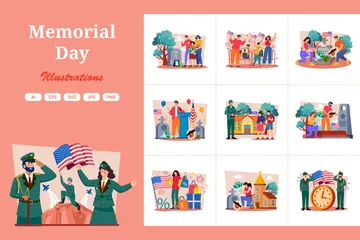 Memorial Day Illustration Pack