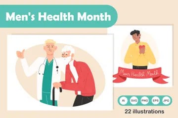 Men's Health Month Illustration Pack