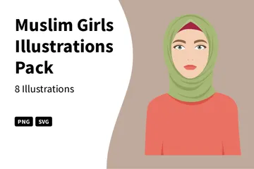 Meninas muçulmanas Pacote de Ilustrações