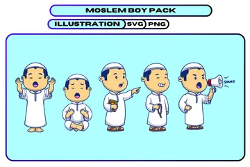Menino muçulmano Pacote de Ilustrações