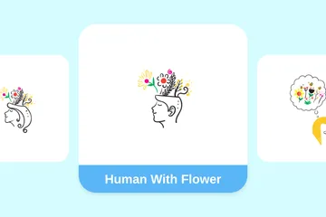 Mensch mit Blume Illustrationspack