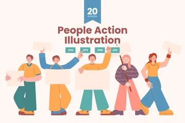 Menschen Aktion Illustrationspack