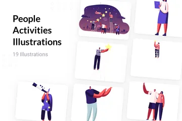 Personen Aktivitäten Illustrationspack