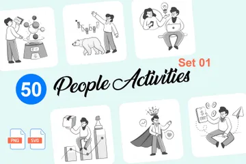 Menschen Aktivitäten Set 01 Illustrationspack