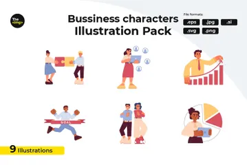 Menschen Unternehmen Vielfalt Illustrationspack