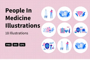 Menschen in der Medizin Illustrationspack