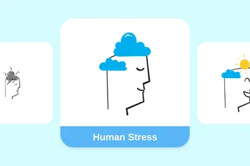 Menschlicher Stress Illustrationspack