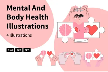 Mental And Body Health Illustration Pack