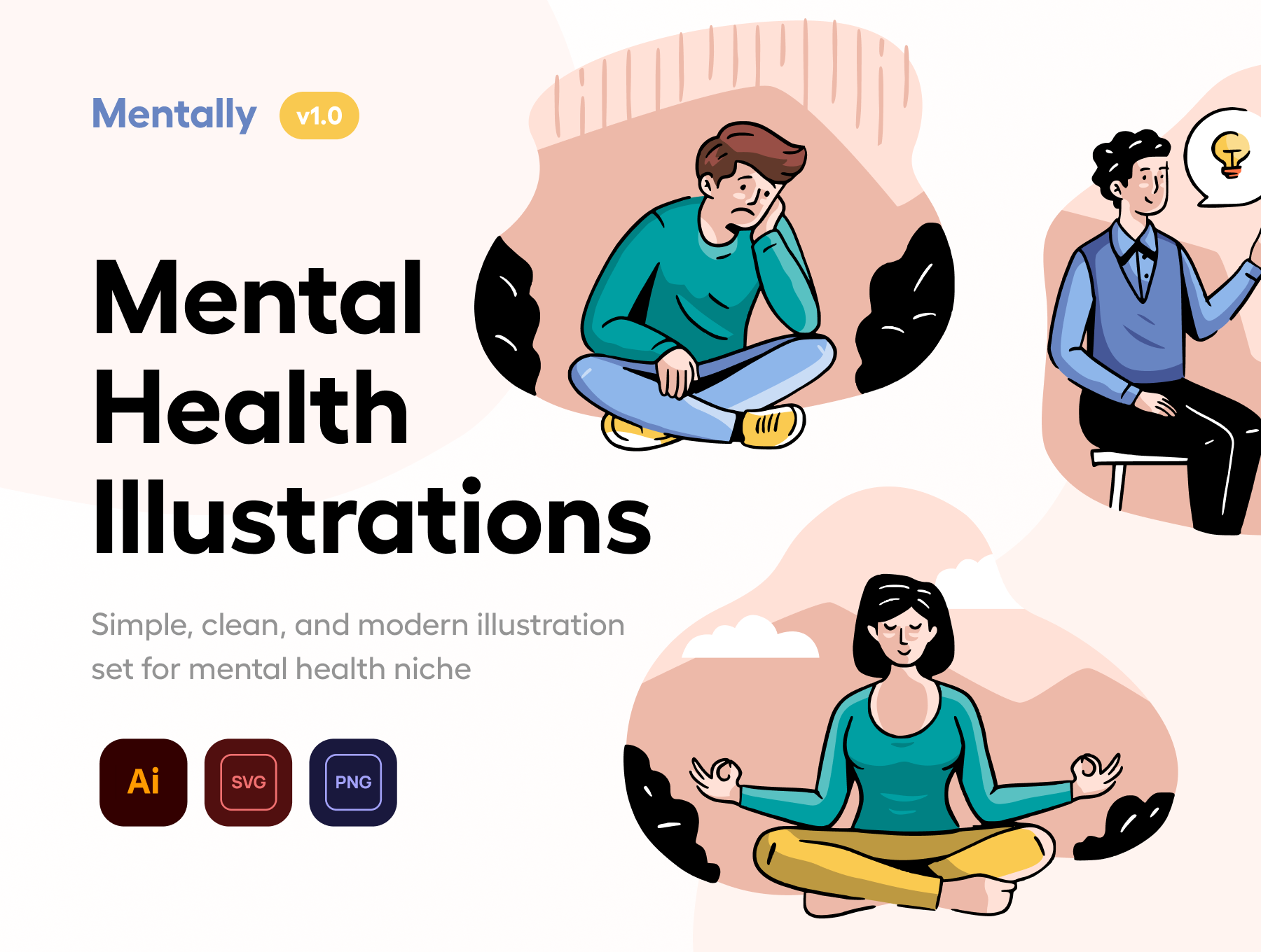 Mental Health Illustration Pack - 10 Free Download People Illustrations ...