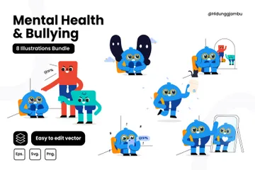 Mental Health & Bullying Illustration Pack