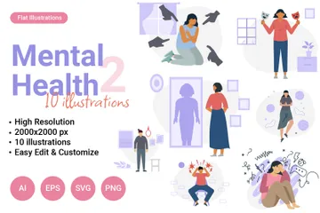 Mental Health Part 2 Illustration Pack