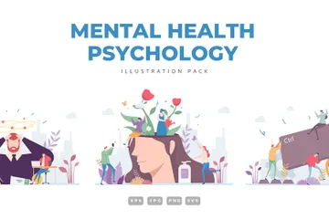 Mental Health Psychology Illustration Pack