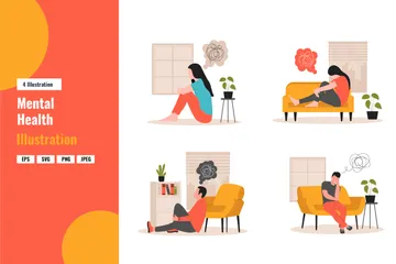 Mental Health Psychology Illustration Pack