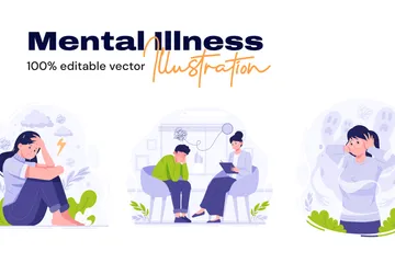 Mental Illness Illustration Pack