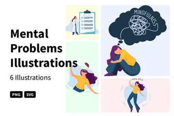 Mental Problems Illustration Pack