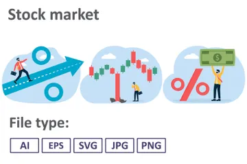 Mercado de ações Pacote de Ilustrações