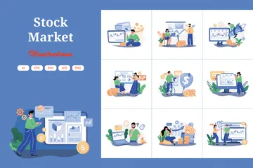 Mercado de ações Pacote de Ilustrações