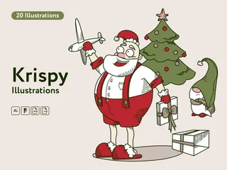 Merlty Santa Illustration Pack