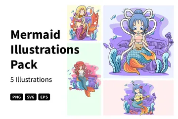Mermaid Illustration Pack