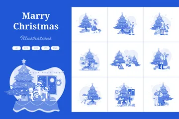 Merry Christmas Illustration Pack