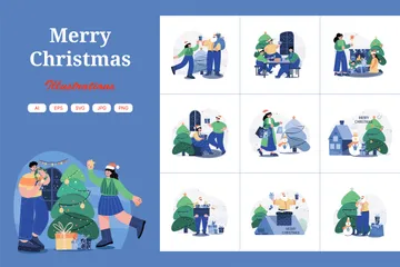 Merry Christmas Illustration Pack