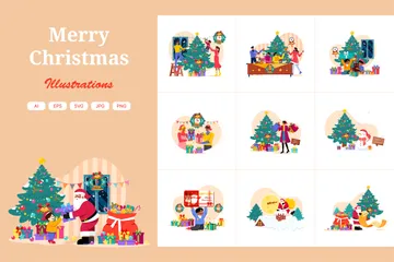 Merry Christmas Illustration Pack