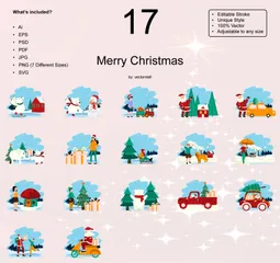 Merry Christmas Illustration Pack