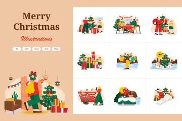 Merry Christmas Illustration Pack