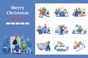 Merry Christmas Illustration Pack