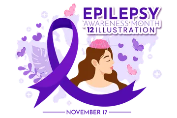 Mes de concientización sobre la epilepsia Paquete de Ilustraciones