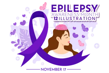 Mês de Conscientização sobre Epilepsia Pacote de Ilustrações