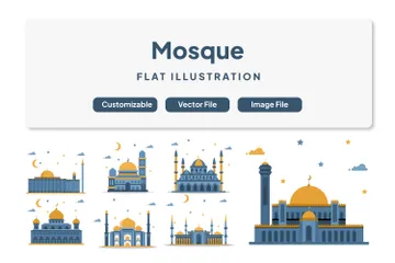 Mesquita Islâmica Pacote de Ilustrações