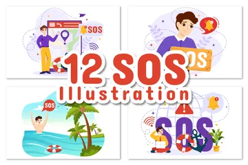 Message SOS Pack d'Illustrations