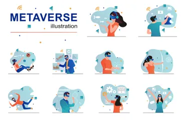 Metaverse Illustration Pack