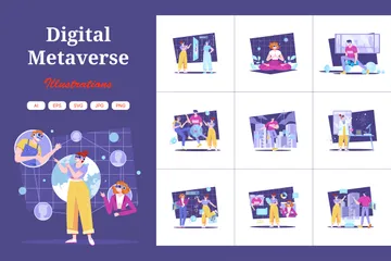 Métaverse numérique Pack d'Illustrations