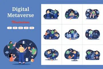 Métaverse numérique Pack d'Illustrations