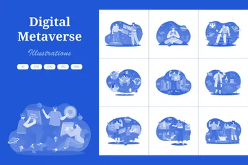 Métaverse numérique Pack d'Illustrations